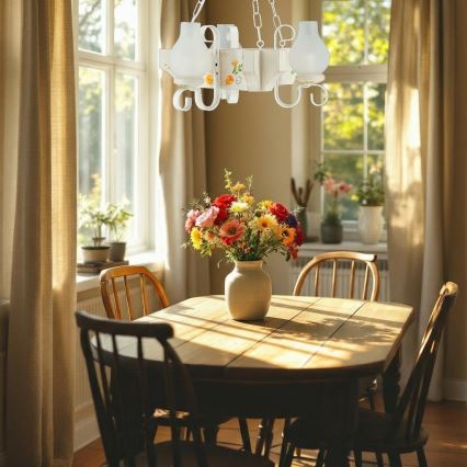 Brilagi - Lustra uz ķēdes QUEEN 3xE14/40W/230V buk/krēmkrāsa