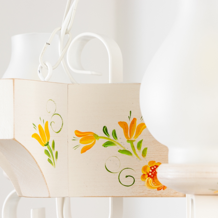 Brilagi - Lustra uz ķēdes QUEEN 3xE14/40W/230V buk/krēmkrāsa