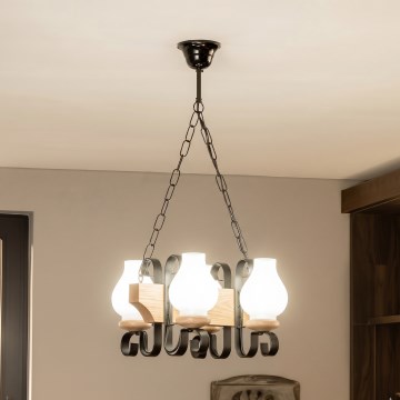 Brilagi - Lustra uz ķēdes QUEEN 4xE14/40W/230V ozols