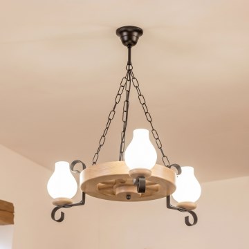 Brilagi - lustra uz ķēdes ROATA 3xE14/40W/230V, ozols