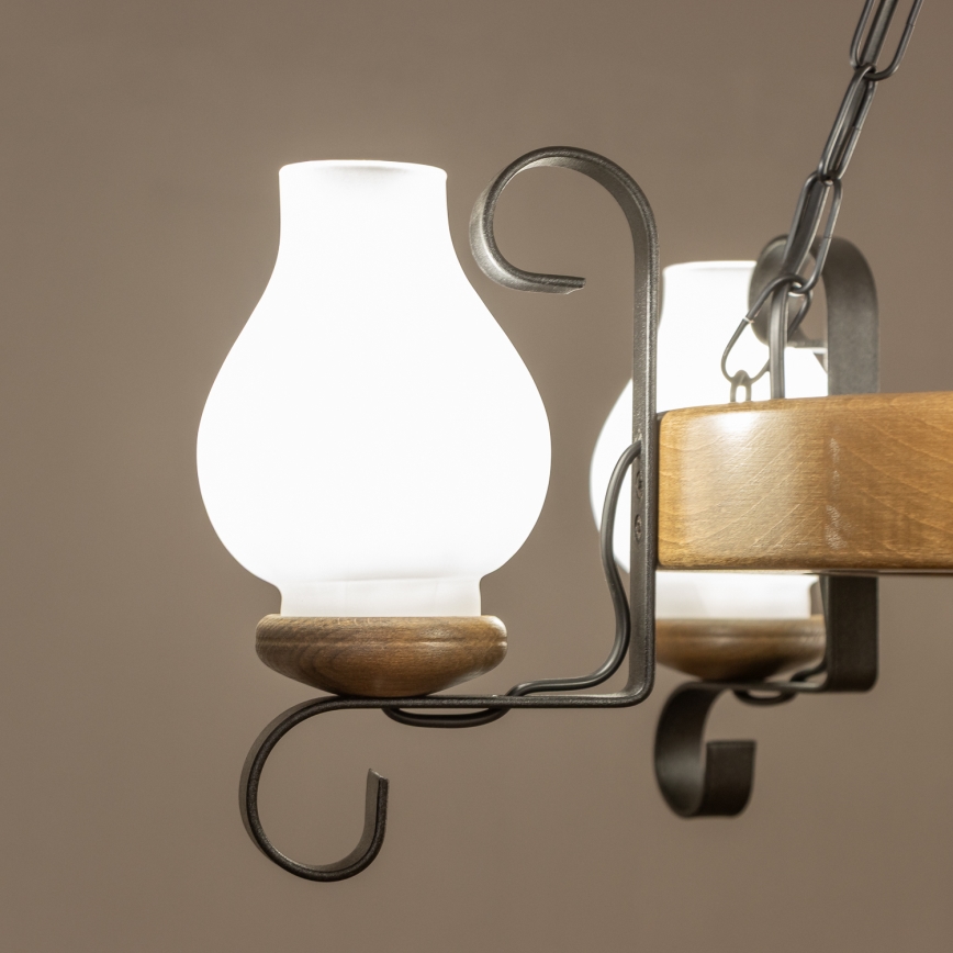 Brilagi - lustra uz ķēdes ROATA 5xE14/40W/230V Ø 50 cm buka/valrieksts