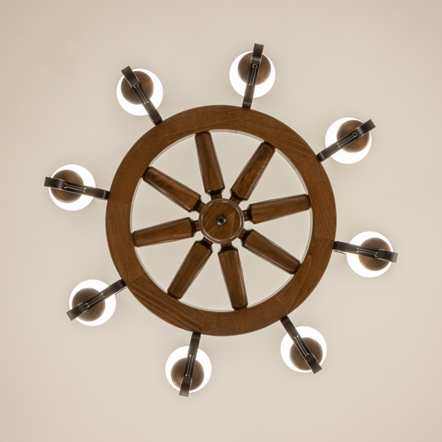 Brilagi - Lustra uz ķēdes ROATA 8xE14/40W/230V diam. 70 cm buks/valrieksts