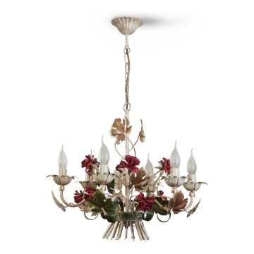 BRILAGI - Lustra uz ķēdes ROSALIA 6xE14/40W/230V daudzkrāsaina/bēša/patina
