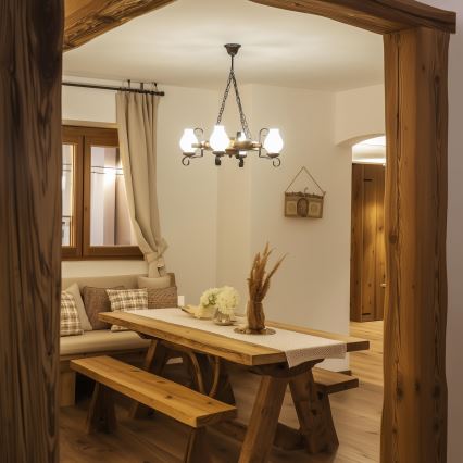 Brilagi - Lustra uz ķēdes TIMONA 4xE14/40W/230V pr. 50 cm buk/ořech