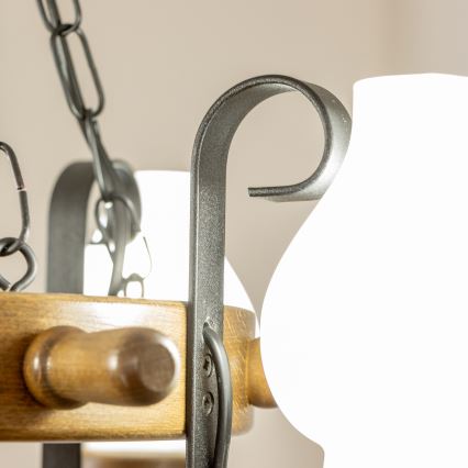 Brilagi - Lustra uz ķēdes TIMONA 4xE14/40W/230V pr. 50 cm buk/ořech