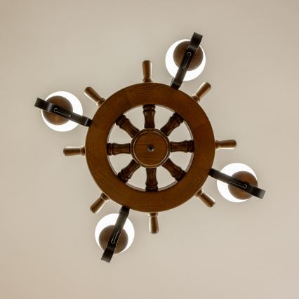 Brilagi - Lustra uz ķēdes TIMONA 4xE14/40W/230V pr. 50 cm buk/ořech