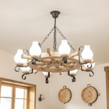 Brilagi - Lustra uz ķēdes TIMONA 8xE14/40W/230V ozola