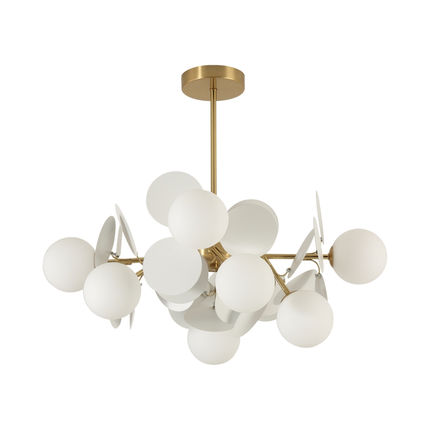 Brilagi - Lustra uz stieņa BALMO 8xG9/9W/230V Ø 60 cm zelta/balta