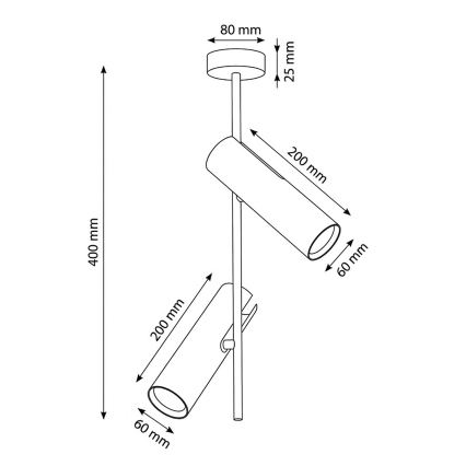 BRILAGI - Lustra uz stieņa BRANCH 2xGU10/30W/230V melna
