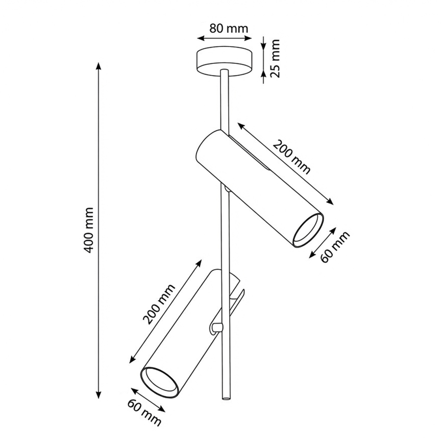 BRILAGI - Lustra uz stieņa BRANCH 2xGU10/30W/230V melna