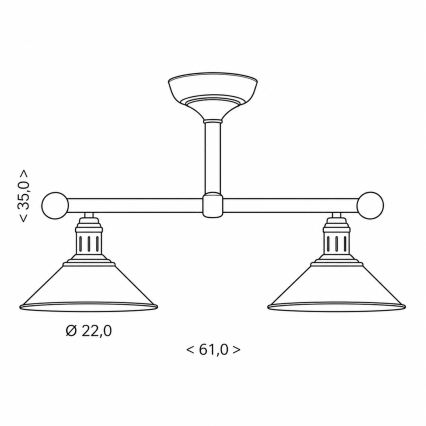 BRILAGI - lustra uz stieņa FORGE 2xE27/60W/230V vara/patina
