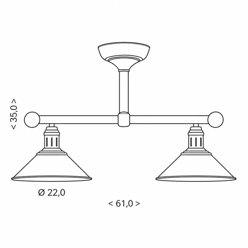 BRILAGI - lustra uz stieņa FORGE 2xE27/60W/230V vara/patina