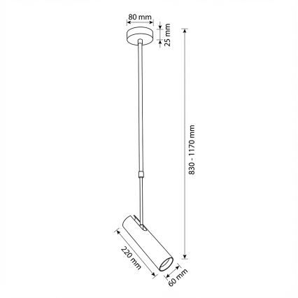 Brilagi - Lustra uz stieņa SELE 1xGU10/30W/230V bēša