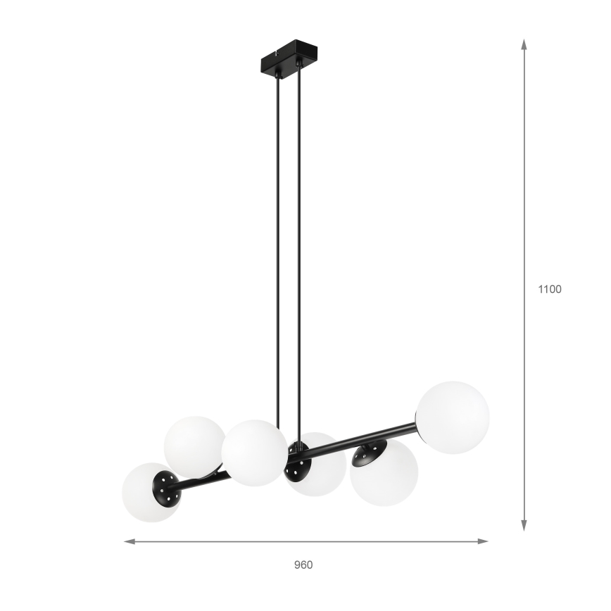 Brilagi - Lustra uz stieples MALONY 6xE14/20W/230V melna