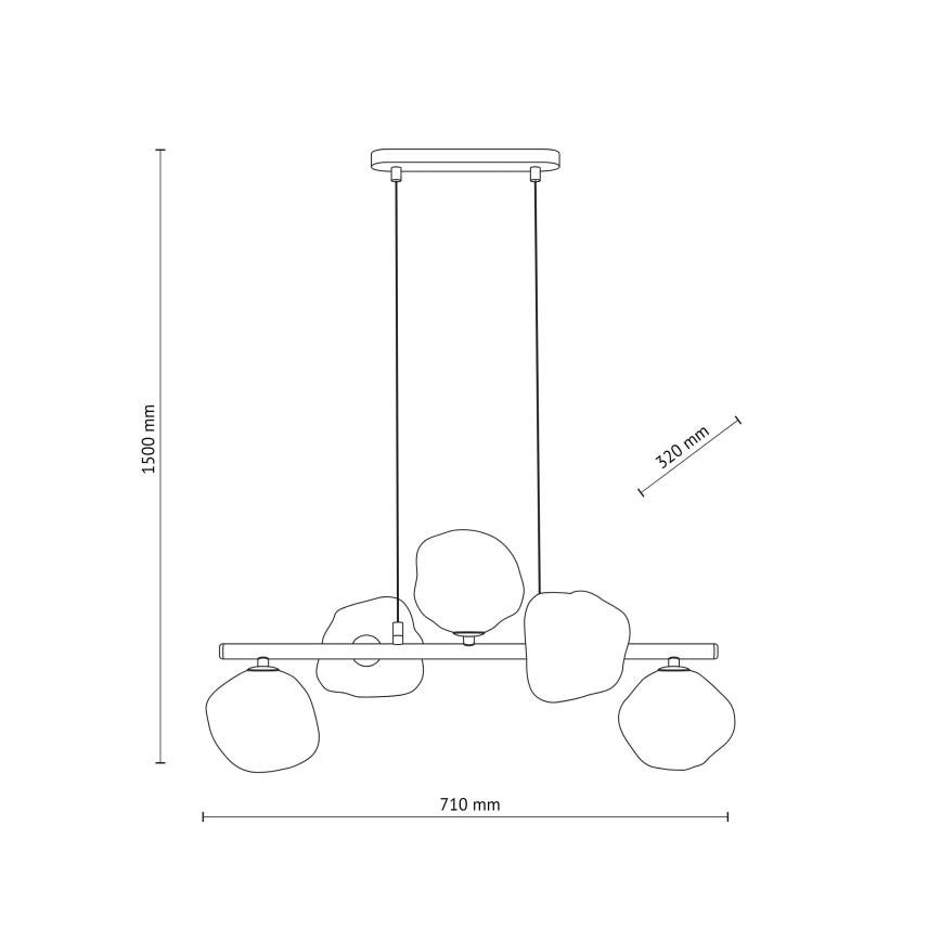 Brilagi - lustra uz stieples VULCANO 5xG9/8W/230V zelta/dūmakaina bēša