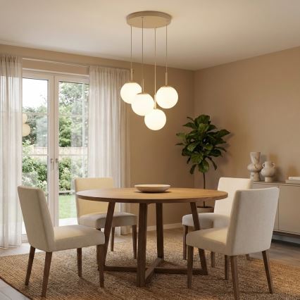 Brilagi - Lustra uz troses 4xE27/60W/230V bēša/zeltaina