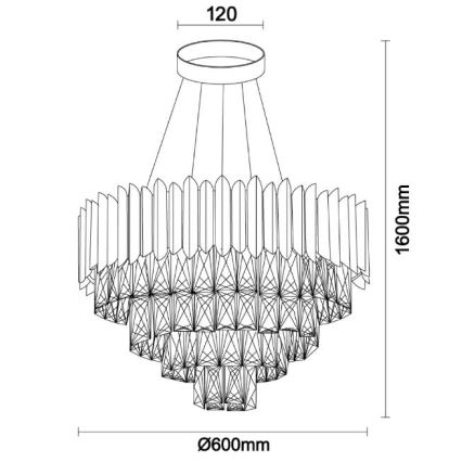 Brilagi - Lustra uz troses CARLOS 9xE14/40W/230V Ø 60 cm