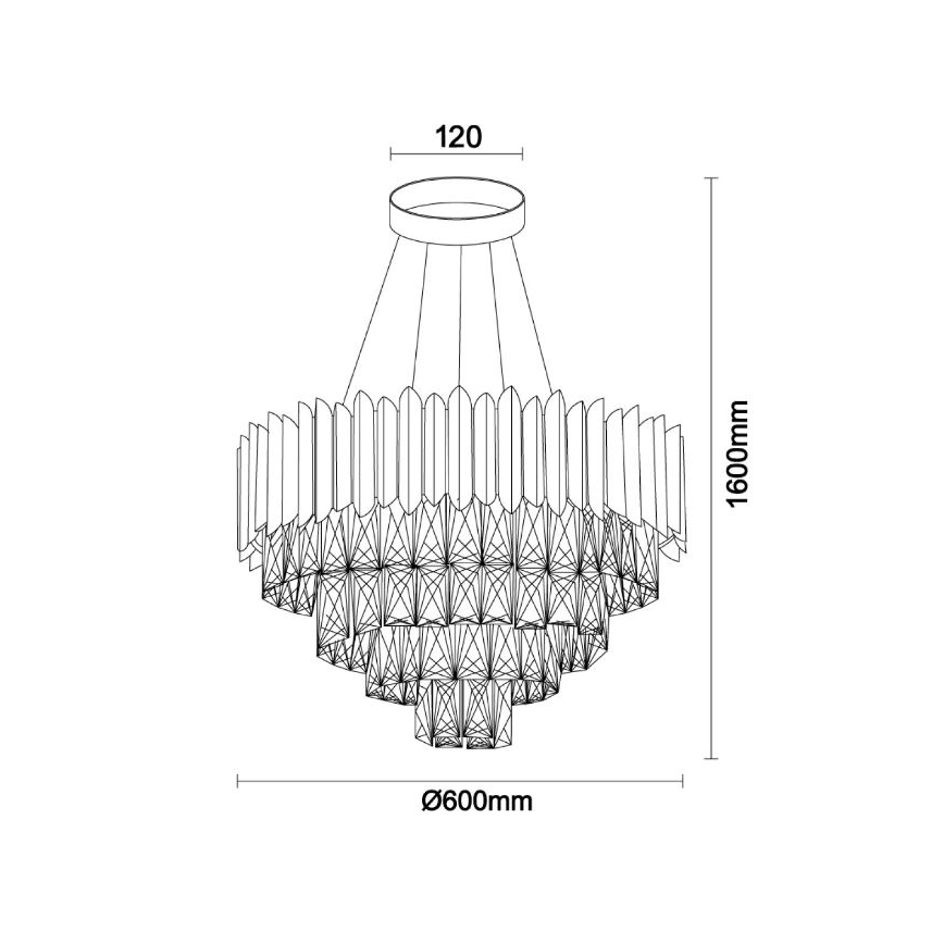 Brilagi - Lustra uz troses CARLOS 9xE14/40W/230V Ø 60 cm