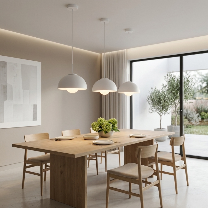 BRILAGI - Lustra uz troses COSMO 1xE27/60W/230V Ø 30 cm balta/zelta