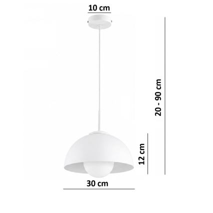 BRILAGI - Lustra uz troses COSMO 1xE27/60W/230V Ø 30 cm balta/zelta