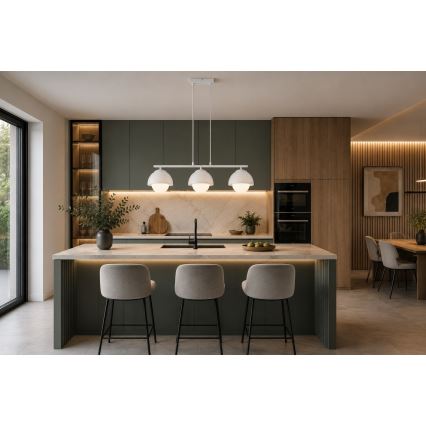 BRILAGI - Lustra uz troses COSMO 3xE27/60W/230V balta/zelta