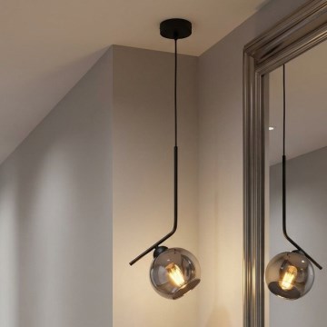 Brilagi - Lustra uz troses DIOR 1xE27/60W/230V melna/dūmakaina pelēka