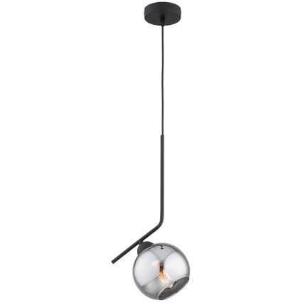 Brilagi - Lustra uz troses DIOR 1xE27/60W/230V melna/dūmakaina pelēka