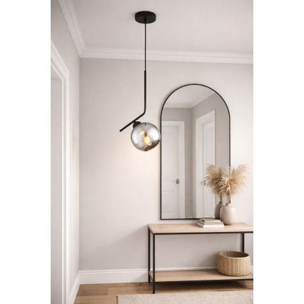Brilagi - Lustra uz troses DIOR 1xE27/60W/230V melna/dūmakaina pelēka