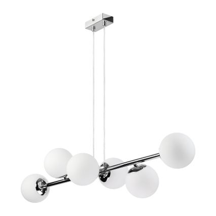 Brilagi - lustra uz troses MALONY 6xE14/20W/230V spīdīgs hroms