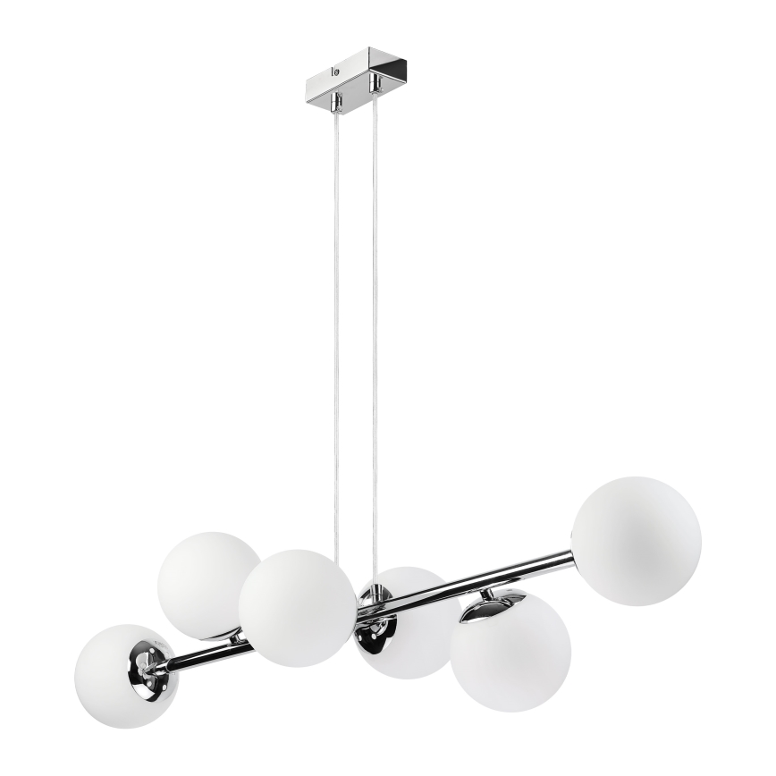 Brilagi - lustra uz troses MALONY 6xE14/20W/230V spīdīgs hroms