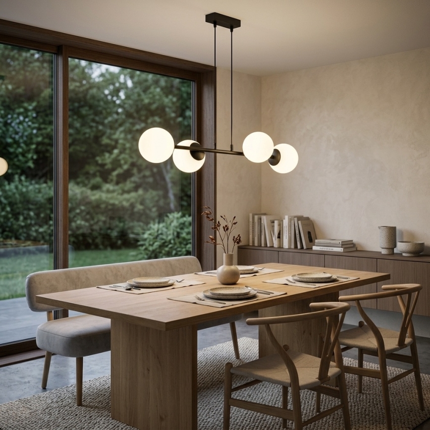 BRILAGI - Lustra uz troses MILO 4xE27/60W/230V, melna