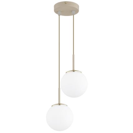 Brilagi - lustra uz troses MILO ECRU 2xE27/60W/230V bēša/zelta