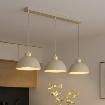 Brilagi - Lustra uz troses MOON 3xE27/60W/230V bēša/zelta