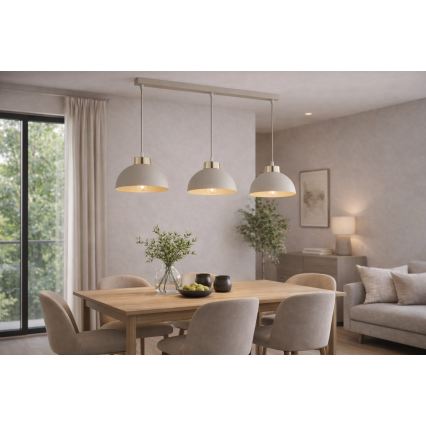 Brilagi - Lustra uz troses MOON 3xE27/60W/230V bēša/zelta