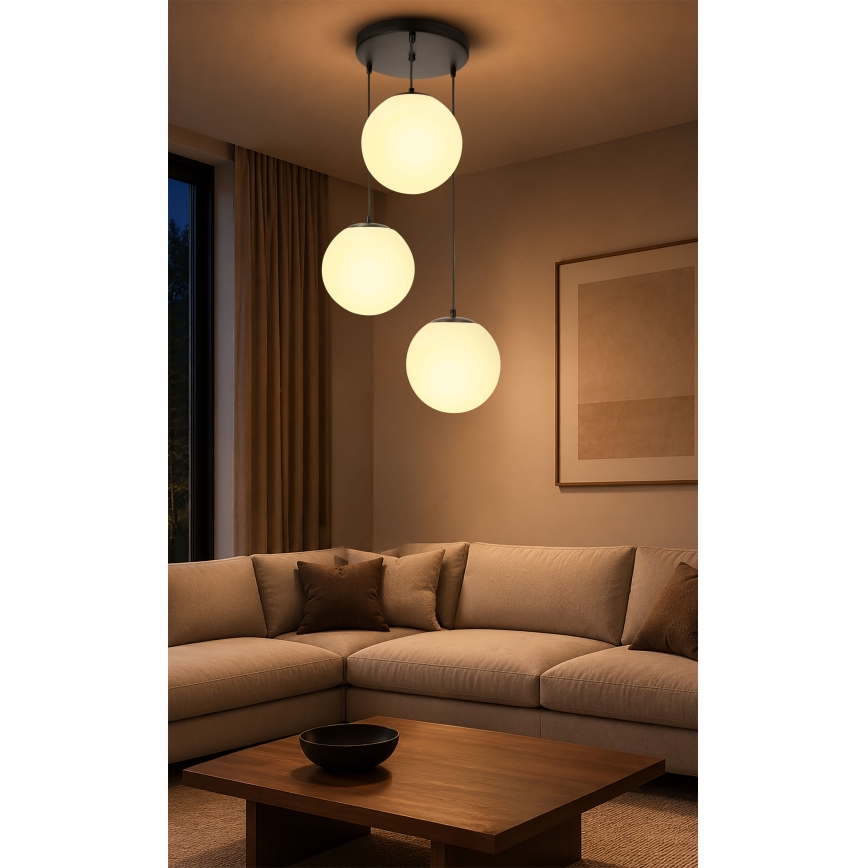 BRILAGI - Lustra uz troses POLOS 3xE27/40W/230V Ø 42 cm melna