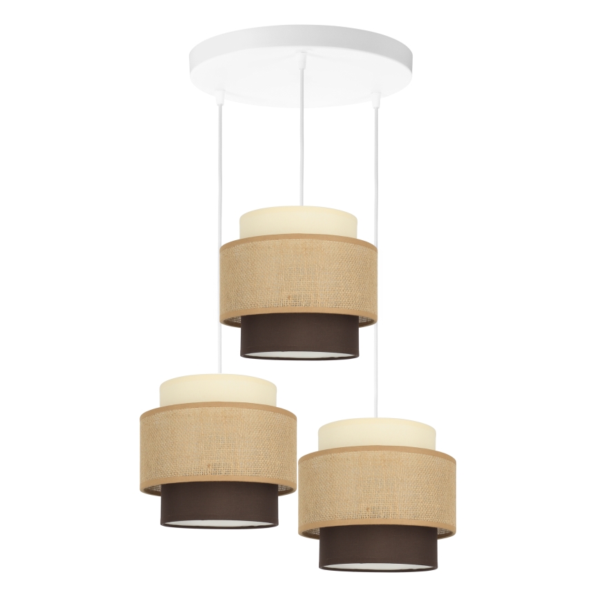 Brilagi - lustra uz troses RESNA 3xE27/60W/230V Ø 45 cm, bēša/melna