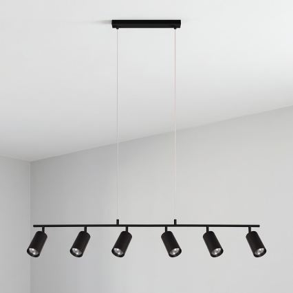 Brilagi - Lustra uz troses SELE 6xGU10/30W/230V melna