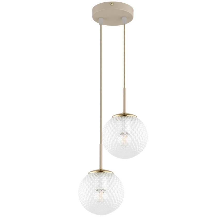 BRILAGI - Lustra uz troses STELLA 2xE27/60W/230V bēša/zeltaina