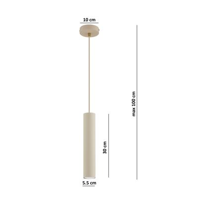 Brilagi - Lustra uz troses TUBE 1xGU10/15W/230V bēša/zelta