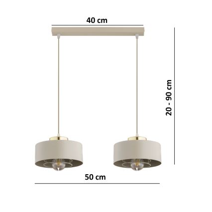 Brilagi - Lustra uz vada SPRING 2xE27/60W/230V bēša/zelta