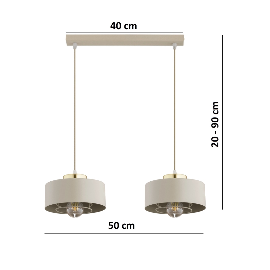 Brilagi - Lustra uz vada SPRING 2xE27/60W/230V bēša/zelta