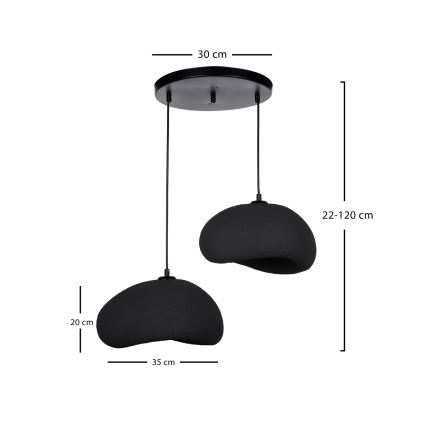 Brilagi - Lustra uz vada WABI SABI 2xE27/40W/230V Ø 60 cm melna