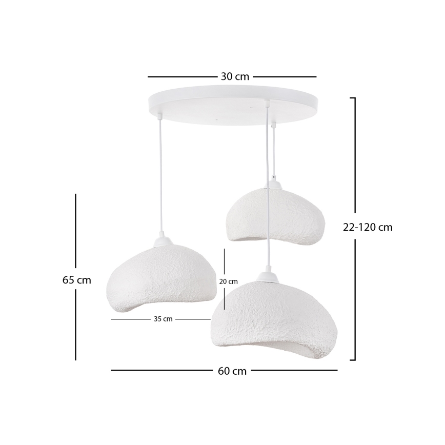 Brilagi - Lustra uz vada WABI SABI 3xE27/40W/230V Ø 60 cm balta