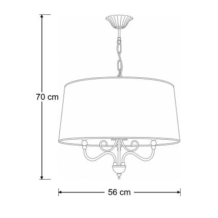 BRILAGI - Lustrs ar ķēdi SONIA 3xE27/15W/230V Ø 56 cm krēmkrāsa/patina