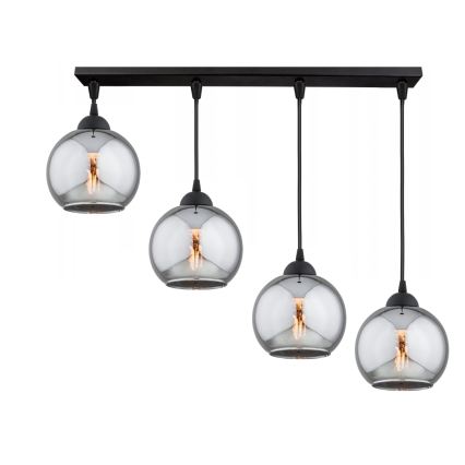 BRILAGI - lustrs ar vadu DIOR 4xE27/60W/230V melna/dūmakaini pelēka