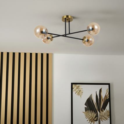 Brilagi - MALIVA piestiprināma griestu lampa, 4xE14/15W/230V, zelta