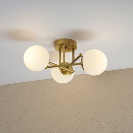 Brilagi - MALIVA uz virsmas piestiprināma griestu lustra 3xE14/15W/230V zelta/balta