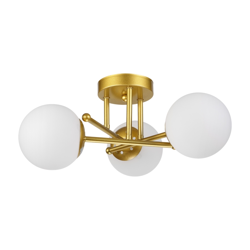 Brilagi - MALIVA uz virsmas piestiprināma griestu lustra 3xE14/15W/230V zelta/balta