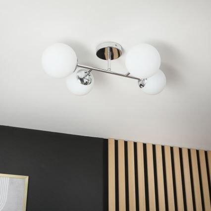 Brilagi - MALONY pieglaustā griestu lampa 4xE14/20W/230V, spīdīgs hroms