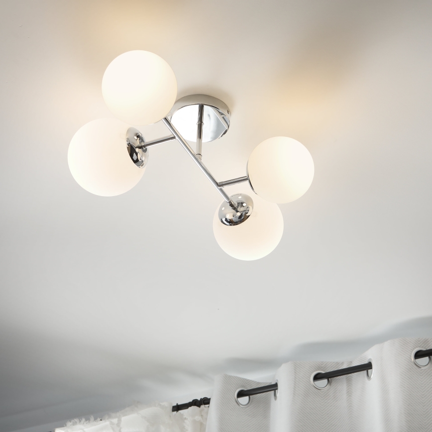 Brilagi - MALONY pieglaustā griestu lampa 4xE14/20W/230V, spīdīgs hroms